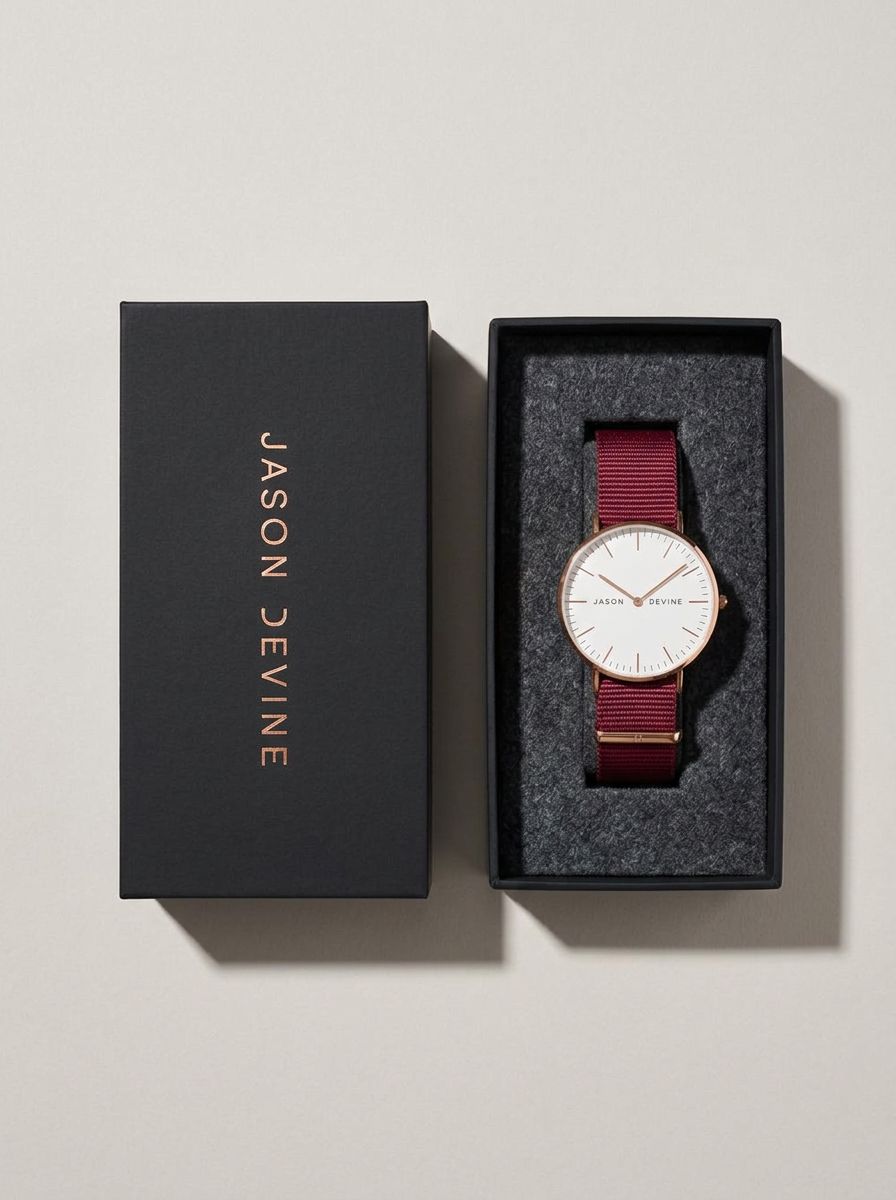 Gift box with watch and tissue paper